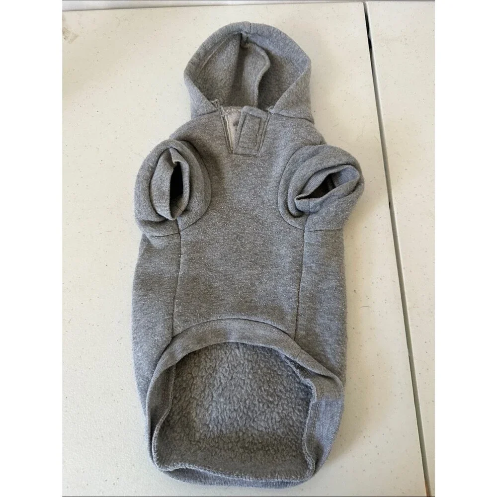 Fab Dog Gray Sweatshirt Dog Hoodie Size Small Pet Pullover